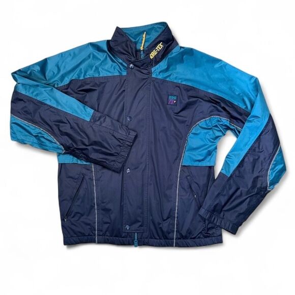 Vintage 90s Gore-Tex Jacket IN SPORT Made in USA Retro Navy Teal Mens M Retro - Picture 1 of 10